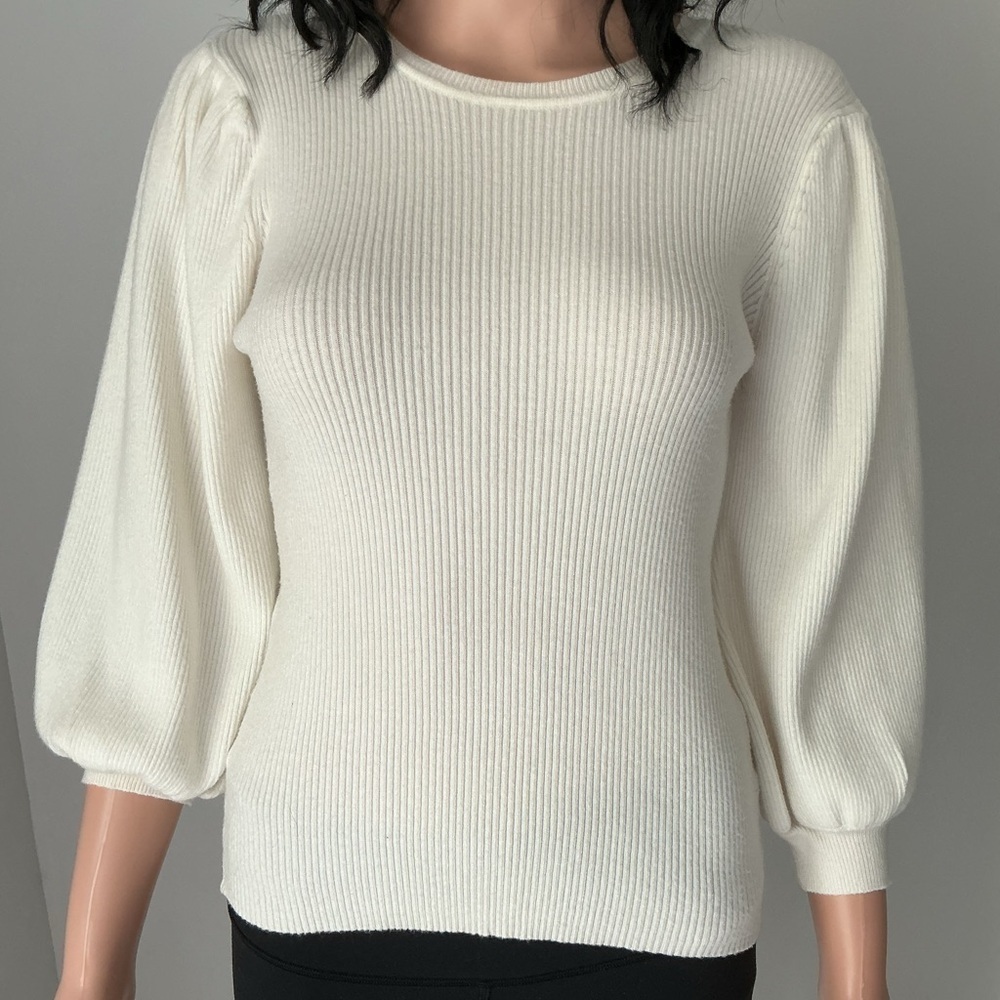 RD Style Cream Ribbed Knit Top - Picture 3 of 11